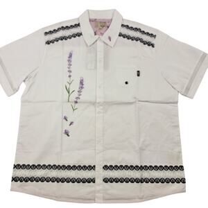 The Hideout Clothing Valensole Lavender SS Button Down Shirt White XL NWT (796)